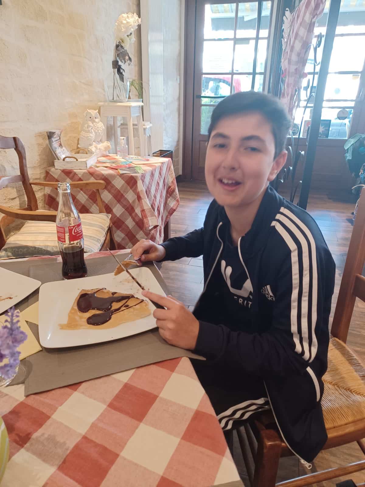 Eating crepes in France