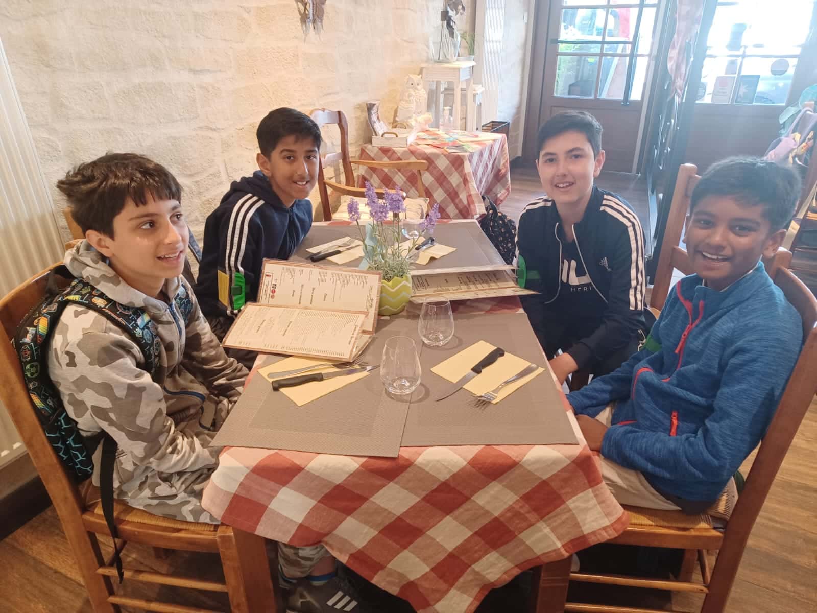 Year 6 in French cafe